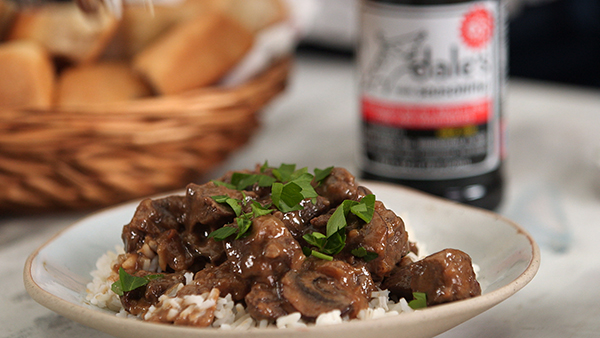 Beef Tips and Rice with Dale's Seasoning